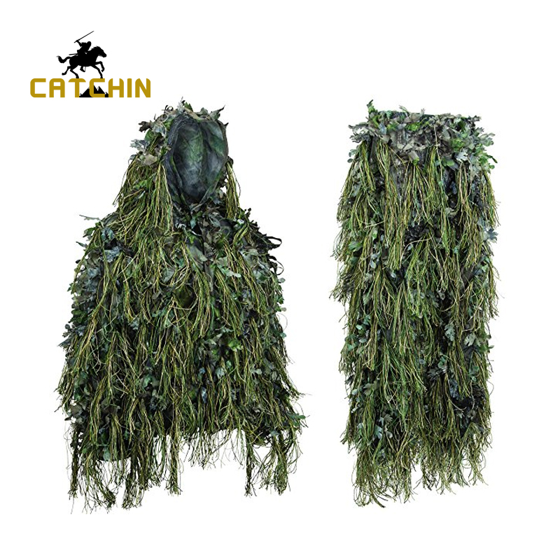 Durable Desert Camo Ghillie Suit Desert Mesh Lining 3D Camo Ghillie Suit for Hunting