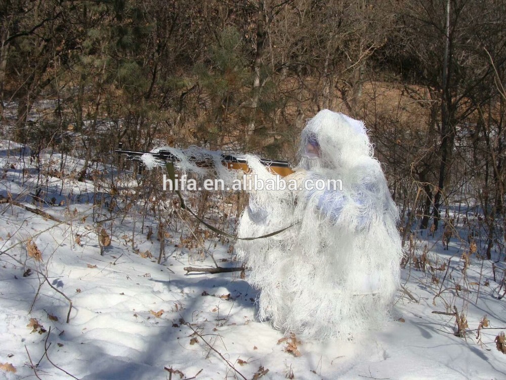 5-PC white snow suit snow ghillie suits Bionic Sniper suit