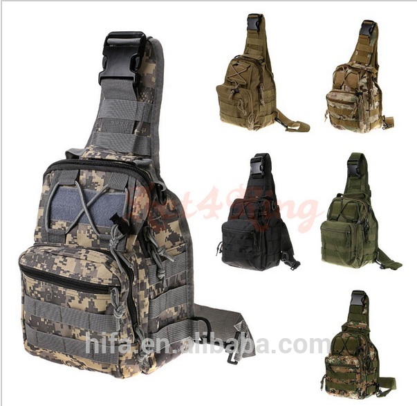 Cool Tactical Chest Shoulder Camouflage Waterproof Outdoor Sports Zipper Removable Climbing Bags For Man