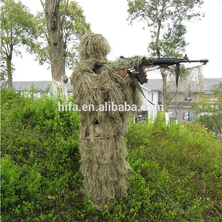 Desert Bionic Ghillie Suits Yowie sniper bird watch airsoft Camouflage Clothing jacket and pants
