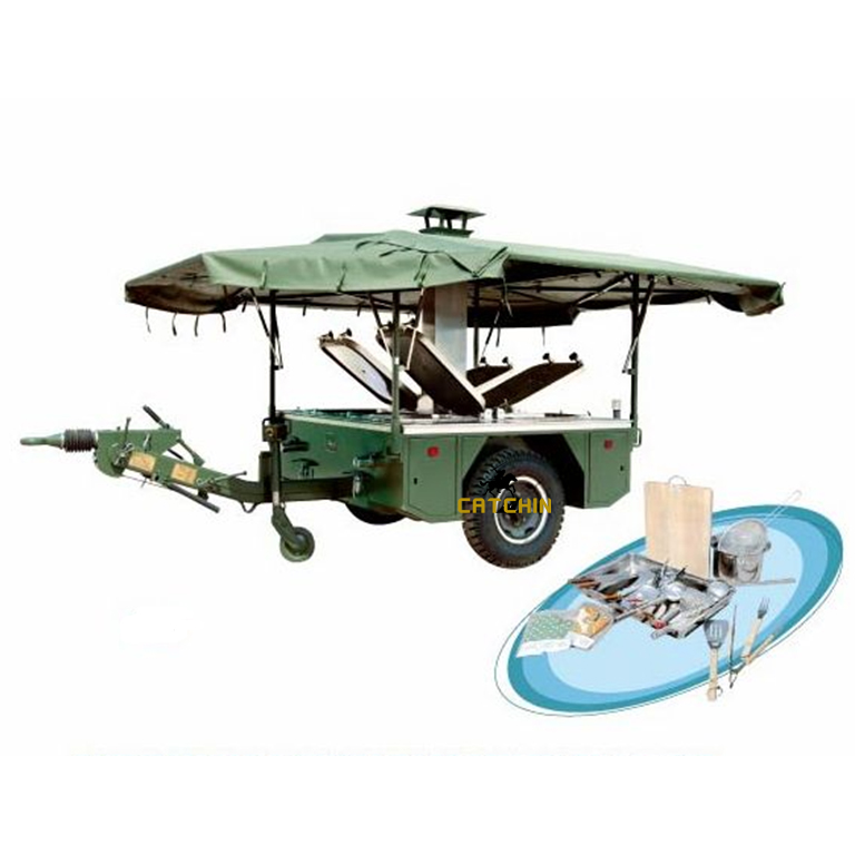 Military mobile kitchen food cooking trailer for outside camping training activities food catering military equipment